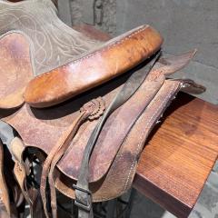 Vintage Western Tooled Leather Horse Saddle Line of Texas - 3363978