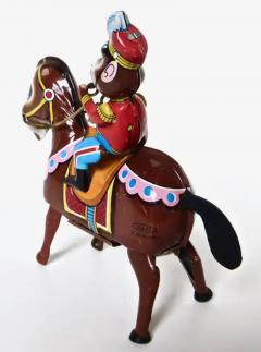 Vintage Wind Up Tin Toy Monkey Riding A Horse by Haji Co Japan Circa 1958 - 3268100