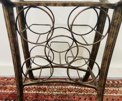 Vintage Wine Rack Metal Table in Antiqued Finish - 1591729