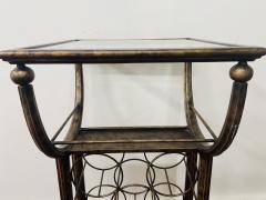 Vintage Wine Rack Metal Table in Antiqued Finish - 1591736