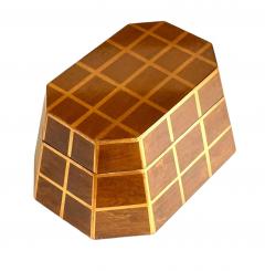 Vintage Wood Dresser Box Gold Leaf Striping w Lid 1960 - 4393603