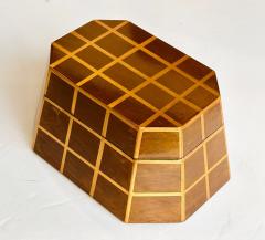 Vintage Wood Dresser Box Gold Leaf Striping w Lid 1960 - 4393606