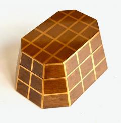 Vintage Wood Dresser Box Gold Leaf Striping w Lid 1960 - 4393607