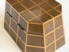 Vintage Wood Dresser Box Gold Leaf Striping w Lid 1960 - 4393608