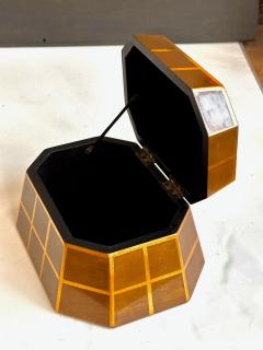 Vintage Wood Dresser Box Gold Leaf Striping w Lid 1960 - 4393611