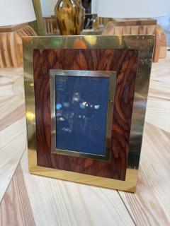Vintage Wood and Brass Picture Frame - 4800495