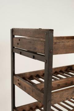 Vintage Wood and Iron French Bar Cart on Casters - 3970874