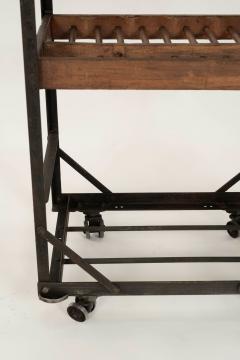 Vintage Wood and Iron French Bar Cart on Casters - 3970881