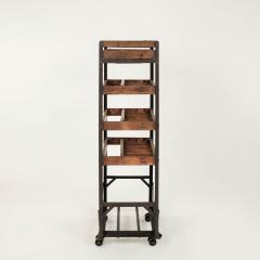 Vintage Wood and Iron French Bar Cart on Casters - 3970883