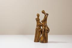 Vintage Wooden Biomorphic Sculpture featuring Abstract Figures - 3834139