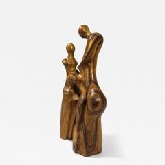 Vintage Wooden Biomorphic Sculpture featuring Abstract Figures - 3834493