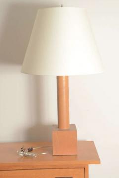 Vintage Wooden Table Lamp with Block Base - 3326556