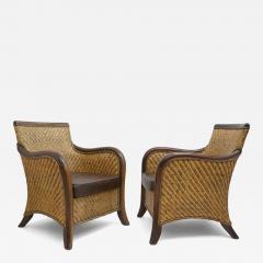 Vintage Woven Rattan Armchairs - 4243329