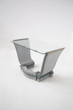 Vintage Writing Desk in Wood and Glass and Armchair - 2633831