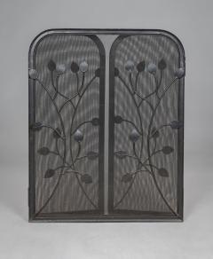 Vintage Wrought Iron Folding Fireplace Screen - 3940599