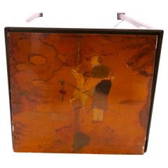 Vintage Wrought Iron Painted Wood Top Side Tables - 2786536