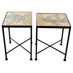 Vintage Wrought Iron Pair Side End Table - 2786348