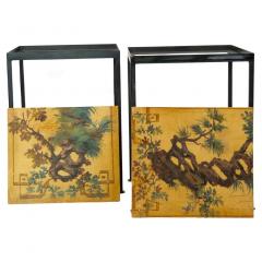 Vintage Wrought Iron Pair Side End Table - 2786353