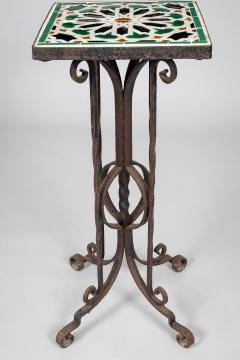 Vintage Wrought Iron Tile Top Table - 3086762