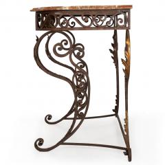 Vintage Wrought Iron and Red Marble Console Table 20th century - 4499857