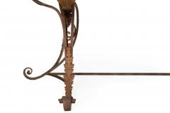 Vintage Wrought Iron and Red Marble Console Table 20th century - 4499862