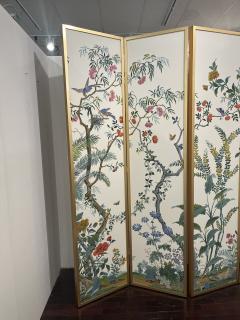 Vintage Zuber Decor Chinois 4 Panel Screen - 4061465