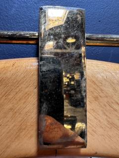 Vintage and Unique Brass Square and Wood Wall Mirror 1980s - 3307599