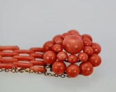 Vintage circa 1950 Coral Flower Bracelet - 3458844