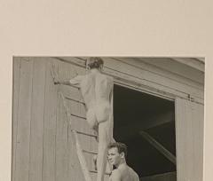 Vintage photograph of two men on a ladder American Circa 1950 - 1506685