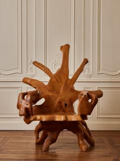 Vintage wooden throne 70s - 3460857