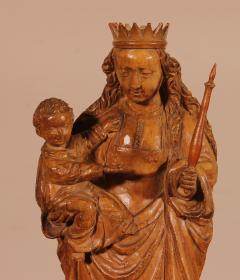 Virgin And Child In Walnut 17th Century From France - 3865886