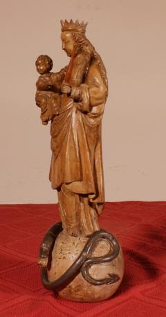 Virgin And Child In Walnut 17th Century From France - 3865890