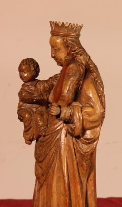 Virgin And Child In Walnut 17th Century From France - 3865892