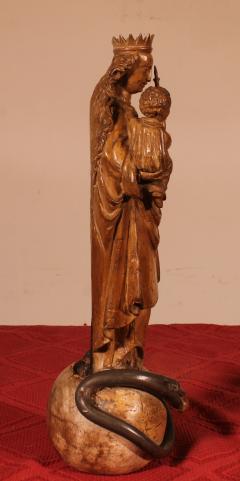 Virgin And Child In Walnut 17th Century From France - 3865894