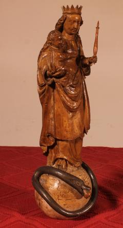 Virgin And Child In Walnut 17th Century From France - 3865895