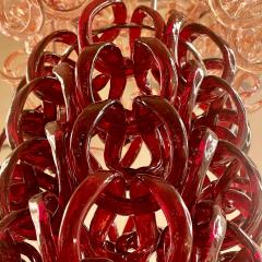 Vistosi Giogali Cascade Chandelier in Gradient Red Glass by Angelo Mangiarotti - 2476456