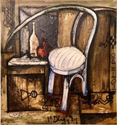 Vitaly Dlugy White Chair 1989 Oil on Canvas - 2977903