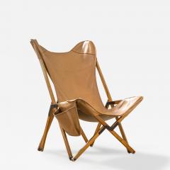 Vittoriano Vigano Armchair Tripolina by Vittoriano Vigan with Faux Leather Cover and Pocket - 3555461