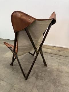 Vittoriano Vigano Italian Tripolina Folding Safari Chair Attributed to Vittoriano Vigan 1960s - 4591034