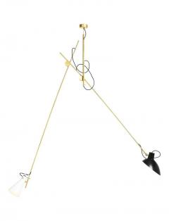 Vittoriano Vigano Vittoriano Vigan VV Suspension Lamp in Black and Brass - 930575