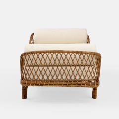 Vittorio Bonacina Rare Bamboo and Rattan Daybed in Ivory Boucl by Vittorio Bonacina - 2940748