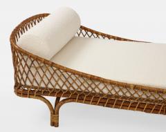 Vittorio Bonacina Rare Bamboo and Rattan Daybed in Ivory Boucl by Vittorio Bonacina - 2940752