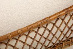 Vittorio Bonacina Rare Bamboo and Rattan Daybed in Ivory Boucl by Vittorio Bonacina - 2940754