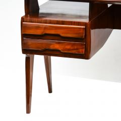 Vittorio Dassi 1950s Modernist Writing Desk In Polished Mahogany Italian Design Vittorio Dassi - 1682482