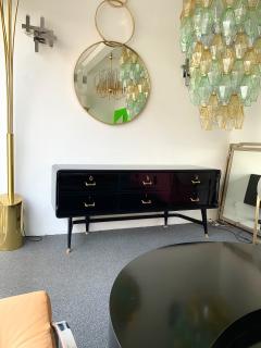 Vittorio Dassi Black Lacquered Sideboard and Brass by Vittorio Dassi Italy 1950s - 1078332