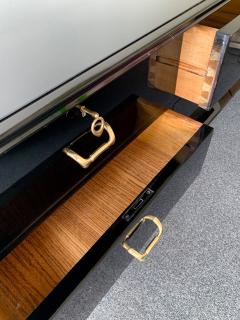 Vittorio Dassi Black Lacquered Sideboard and Brass by Vittorio Dassi Italy 1950s - 1078333