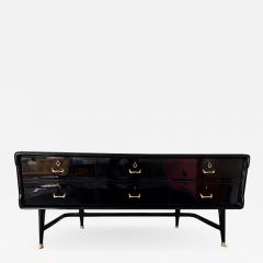 Vittorio Dassi Black Lacquered Sideboard and Brass by Vittorio Dassi Italy 1950s - 1079590