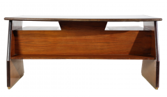 Vittorio Dassi Mobilificio Dassi Dassi 1950s Vittorio Dassi desk in walnut black glass Italy - 3710937