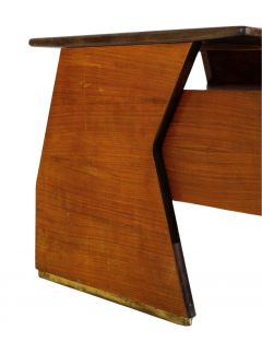 Vittorio Dassi Mobilificio Dassi Dassi 1950s Vittorio Dassi desk in walnut black glass Italy - 3710939