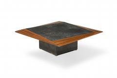 Vittorio Dassi Mobilificio Dassi Dassi Dassi Mixed Wood and Slate Top Low Table - 4273134